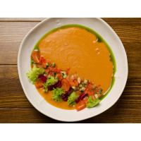 Крем-суп з сочевиці із овочевою сальсою