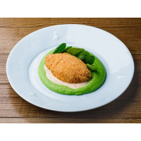 Котлета Кордон Блю с картофельным пюре и вялеными помидорами