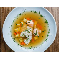 Уха из филе палтуса и лосося 380 г